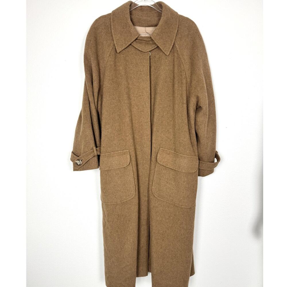 Pendleton Coat Womens L/XL Camel Brown Swing A-Line Brushed Wool Fuzzy Vintage